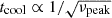 Mathematical equation: $ t_{\mathrm{cool}} \propto 1/\sqrt{\nu_{\mathrm{peak}}} $