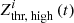 Mathematical equation: $ Z_{\text{thr, high}}^{i}\left(t\right) $