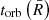 Mathematical equation: $ t_{\text{orb}}\left(\bar{R}\right) $