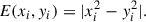 Mathematical equation: $$ \begin{aligned} E(x_i, y_i) = |x_i^2 - y_i^2|. \end{aligned} $$
