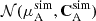 Mathematical equation: $ \mathcal{N}(\mu^{\mathrm{sim}}_{\mathrm{A}},\mathbf{C}^{\mathrm{sim}}_{\mathrm{A}}) $