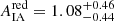 Mathematical equation: $ A^{\mathrm{red}}_{\mathrm{IA}} = 1.08^{+0.46}_{-0.44} $