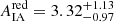 Mathematical equation: $ A^{\mathrm{red}}_{\mathrm{IA}} = 3.32^{+1.13}_{-0.97} $