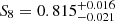 Mathematical equation: $ S_8 = 0.815^{+0.016}_{-0.021} $