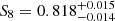 Mathematical equation: $ S_8=0.818^{+0.015}_{-0.014} $