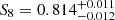 Mathematical equation: $ S_8 = 0.814^{+0.011}_{-0.012} $