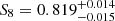 Mathematical equation: $ S_8=0.819^{+0.014}_{-0.015} $