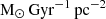 Mathematical equation: $ \mathrm{M}_{\odot}\,\mathrm{Gyr}^{-1}\,\mathrm{pc}^{-2} $