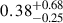 $ 0.38^{+0.68}_{-0.25} $