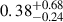 $ 0.38^{+0.68}_{-0.24} $