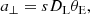 Mathematical equation: $$ \begin{aligned} a_\perp = s D_{\rm L}\theta _{\rm E}, \end{aligned} $$