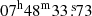Mathematical equation: $ 07^{\mathrm{h}} 48^{\mathrm{m}} 33{{\overset{\text{ s}}{.}}}73 $
