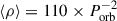 Mathematical equation: $ \langle \rho \rangle = 110 \times P_{\mathrm{orb}}^{-2} $