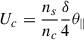 Mathematical equation: $$ \begin{aligned} U_c = \frac{n_{s}}{n_{c}}\frac{\delta }{4}\theta _\parallel \end{aligned} $$