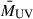 Mathematical equation: $ \bar{M}_{\mathrm{UV}} $