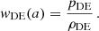 Mathematical equation: $$ \begin{aligned} { w}_{\rm DE}(a) = \frac{p_{\rm DE}}{\rho _{\rm DE}}\,. \end{aligned} $$