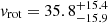 Mathematical equation: $ v_\text{rot} = 35.8^{+15.4}_{-15.9} $