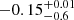 $ -0.15^{+0.01}_{-0.6} $