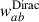 Mathematical equation: $ \mathit{w}_{ab}^{\mathrm{Dirac}} $