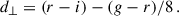 Mathematical equation: $$ \begin{aligned}&d_\perp =(r-i)-(g-r)/8\,. \end{aligned} $$