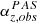 Mathematical equation: $ \alpha_{z,obs}^{PAS} $