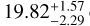 Mathematical equation: $\[19.82_{-2.29}^{+1.57}\]$
