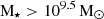 Mathematical equation: $ \mathrm{M}_\star > \rm 10^{9.5}\,M_\odot $