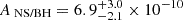 Mathematical equation: $ A_{\text{ NS/BH}} = 6.9^{+3.0}_{-2.1} \times 10^{-10} $