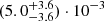 $ (5.0^{+3.6}_{-3.6})\cdot10^{-3} $