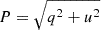 Mathematical equation: $ P = \sqrt{q^{2}+u^{2}} $
