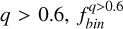 Mathematical equation: $f_{bin}^{q > 0.6}$