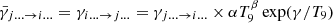 Mathematical equation: $ \bar{\gamma}_{j\ldots\rightarrow{i\ldots}} = \gamma_{i\ldots\rightarrow{j\ldots}} = \gamma_{j\ldots\rightarrow{i\ldots}} \times \alpha T_9^\beta \exp(\gamma/T_9) $