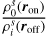 Mathematical equation: $\[\frac{\rho_0^s(\boldsymbol{r}_{\text {on}})}{\rho_i^s(\boldsymbol{r}_{\text {off}})}\]$