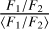 Mathematical equation: $\[\frac{F_{1} / F_{2}}{\left\langle F_{1} / F_{2}\right\rangle}\]$