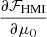 Mathematical equation: $ \frac{\partial \mathcal{F}_{\mathrm{HMI}}}{\partial\mu_0} $