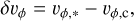 Mathematical equation: $\[\delta v_\phi=v_{\phi, *}-v_{\phi, \mathrm{c}},\]$