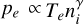 Mathematical equation: $p_e \propto T_e n_i^\gamma$