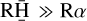 Mathematical equation: $\mathrm{R}\bar{\b{H}} \gg \mathrm{R}\alpha$