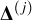 Mathematical equation: $\boldsymbol{\Delta}^{(j)}$