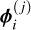 Mathematical equation: $\boldsymbol{\phi}_{i}^{(j)}$