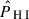 Mathematical equation: $ \hat{P}_{{{\text{ H}{\small { {\text{ I}}}}}}} $