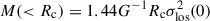 Mathematical equation: $ M( < R_{\mathrm{c}}) = 1.44G^{-1}R_{\mathrm{c}}\sigma_{\mathrm{los}}^{2}(0) $