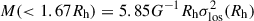 Mathematical equation: $ M( < 1.67R_{\mathrm{h}}) = 5.85G^{-1}R_{\mathrm{h}}\sigma_{\mathrm{los}}^{2}(R_{\mathrm{h}}) $