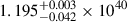$ 1.195_{-0.042}^{+0.003}\times 10^{40} $