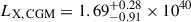 Mathematical equation: $ L_{\mathrm{X,\,CGM}} = 1.69_{-0.91}^{+0.28}\times 10^{40} $