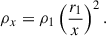 Mathematical equation: $$ \begin{aligned} \rho _{x} = \rho _1 \left(\frac{r_1}{x}\right)^2. \end{aligned} $$