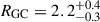 Mathematical equation: $ R_{\mathrm{GC}} = 2.2^{+0.4}_{-0.3} $