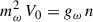 Mathematical equation: $$ \begin{aligned} m_\omega ^2 \, V_0&= g_\omega \, n \end{aligned} $$