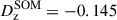 Mathematical equation: $ D_{\mathrm{z}}^{\mathrm{SOM}} = -0.145 $
