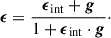 Mathematical equation: $$ \begin{aligned} \boldsymbol{\epsilon } = \frac{{\boldsymbol{\epsilon }}_{\rm int} + \boldsymbol{g}}{1 + {\boldsymbol{\epsilon }}_{\rm int}\cdot \boldsymbol{g}}\cdot \end{aligned} $$